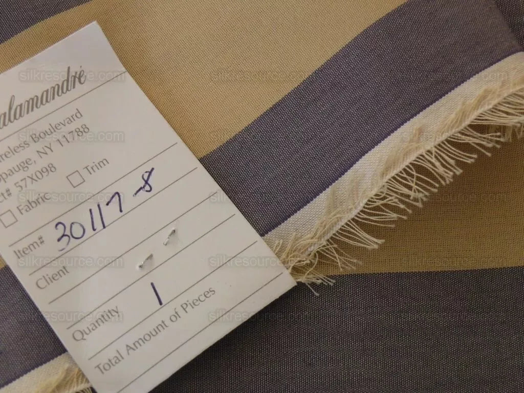 1 yard Scalamandre 100% Cotton Brompton Stripe Purple &amp; Cream