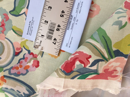 4.8Y Brunschwig &amp; Fils Sunderland Celedon Artistic Floral Linen/Cotton Historical Print Chintz MSRP$194/y