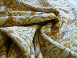 By yard Scalamandre Ludlow Mustard Yellow &amp; Off White Chenille Damask MSRP$159/Y