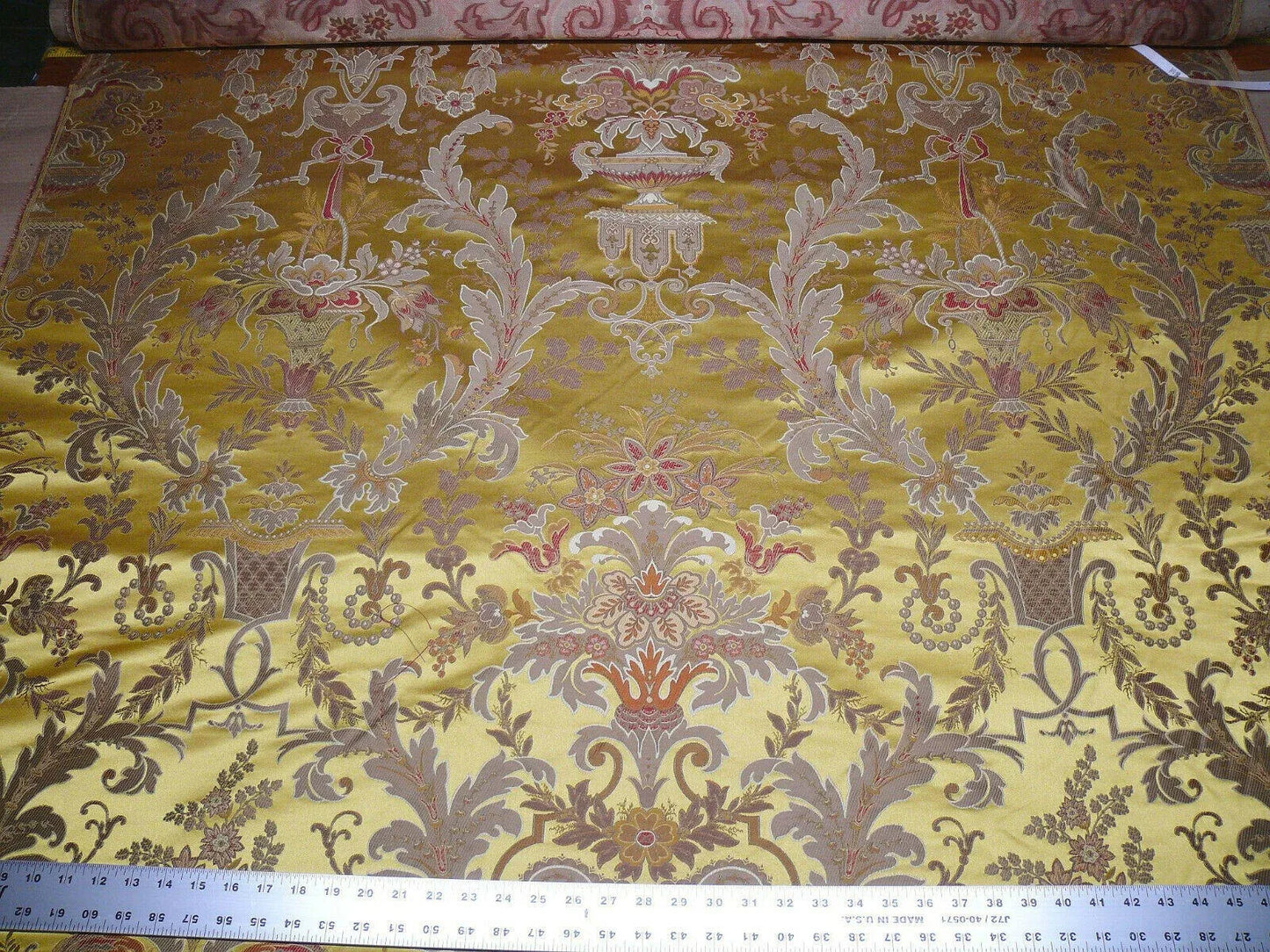 2.5y Scalamandre Verdi Lampas Or Gold Silk Stunning MSRP USD 3012 Special Order