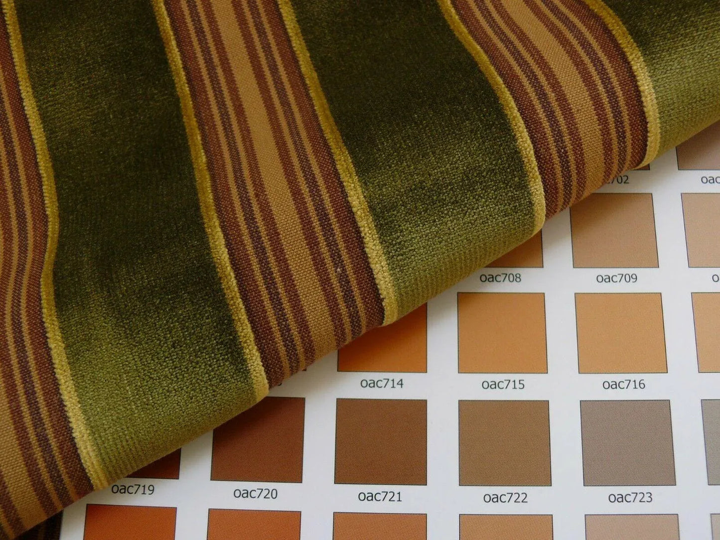 9y Beacon Hill Dillon Velvet Stripe In Bonsai Green Silky Heavy MSRP USD 1584 (575a)