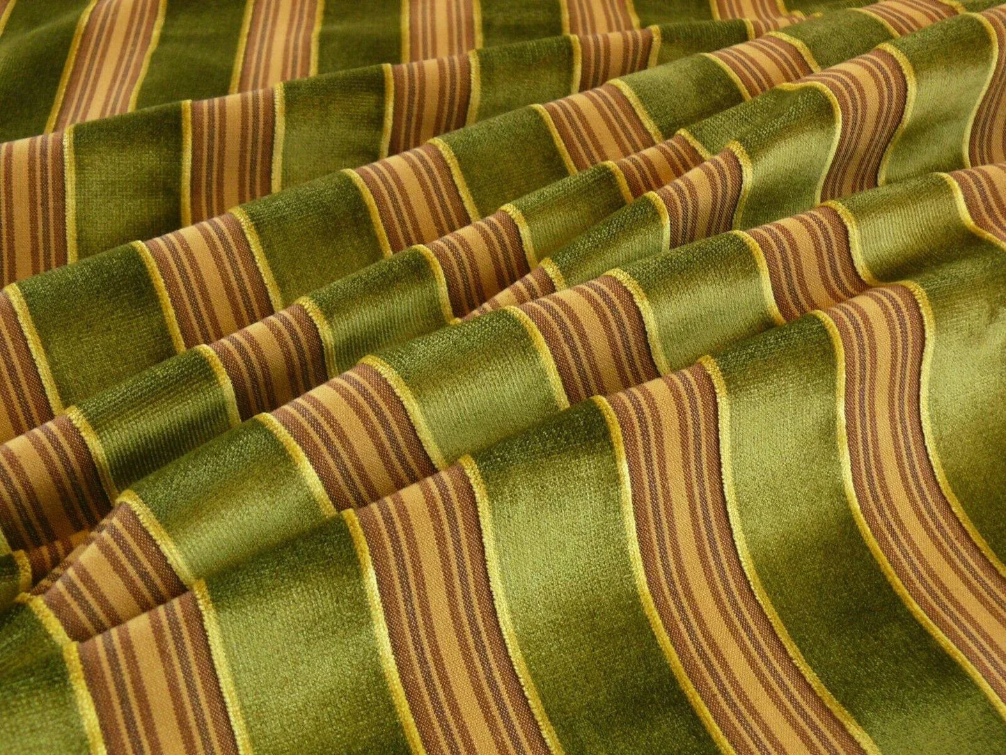 9y Beacon Hill Dillon Velvet Stripe In Bonsai Green Silky Heavy MSRP USD 1584 (575a)