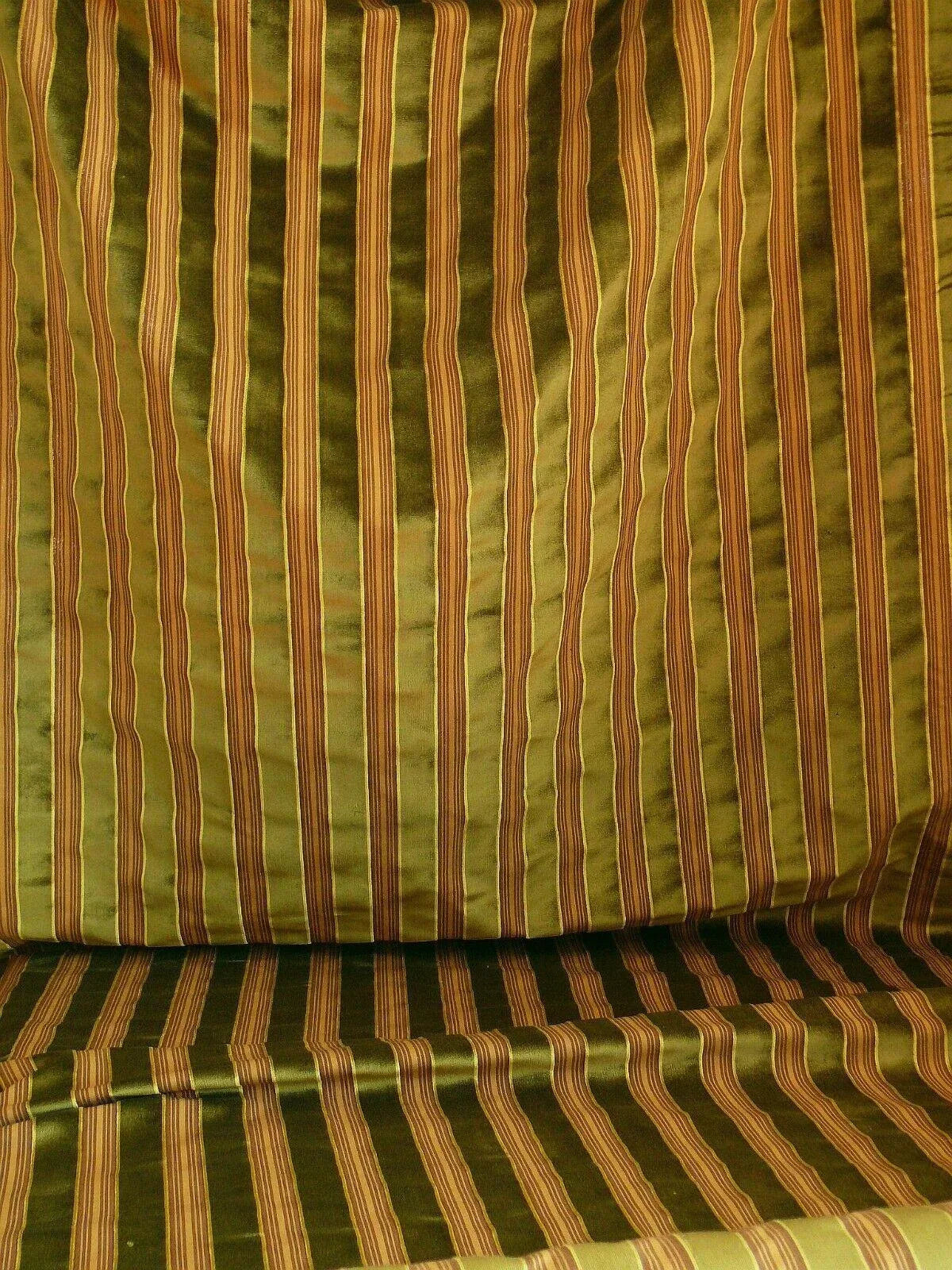 9y Beacon Hill Dillon Velvet Stripe In Bonsai Green Silky Heavy MSRP USD 1584 (575a)