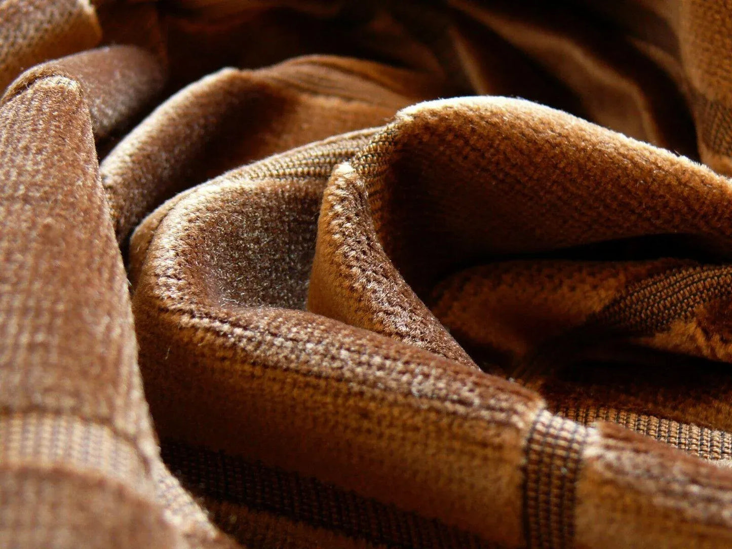 By Yard Pindler Fab Cut Velvet Silky Brown Chocolate Square! MSRP USD200+/y