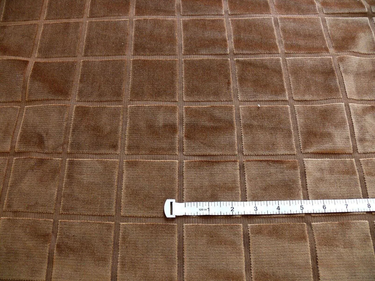 By Yard Pindler Fab Cut Velvet Silky Brown Chocolate Square! MSRP USD200+/y
