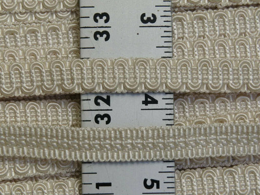 By Yard V74-1 100% Silk Scalamandre Designer Trim Pearl White Box A
