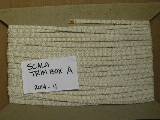 By Yard V74-1 100% Silk Scalamandre Designer Trim Pearl White Box A