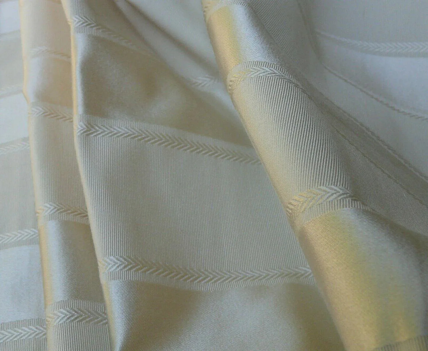 By Yard Scalamandre "nice" Silk & Cotton Stripe Creme On Creme MSRP USD 170+/Y