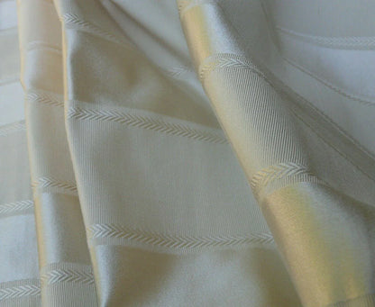 By Yard Scalamandre "nice" Silk & Cotton Stripe Creme On Creme MSRP USD 170+/Y