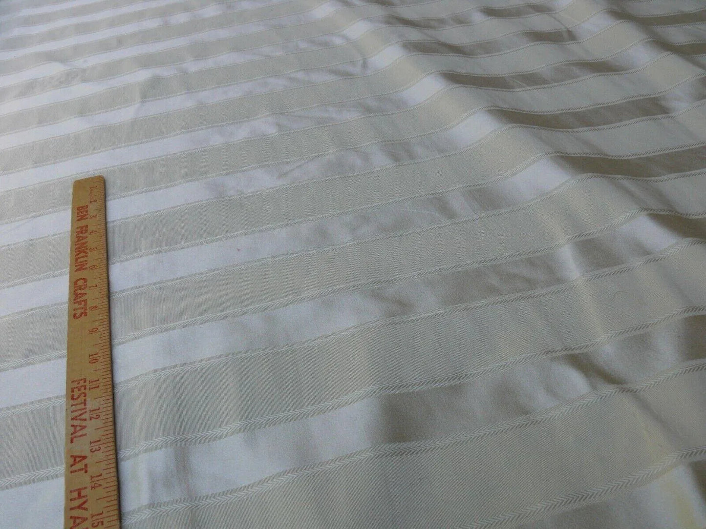 By Yard Scalamandre "nice" Silk & Cotton Stripe Creme On Creme MSRP USD 170+/Y