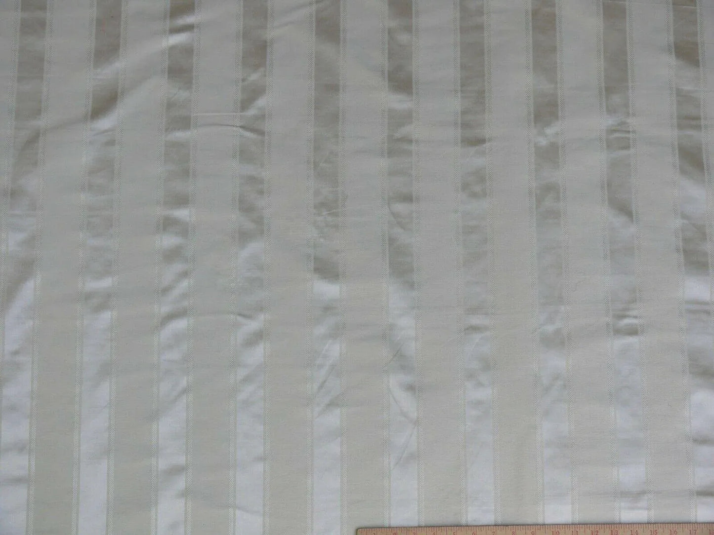 By Yard Scalamandre "nice" Silk & Cotton Stripe Creme On Creme MSRP USD 170+/Y