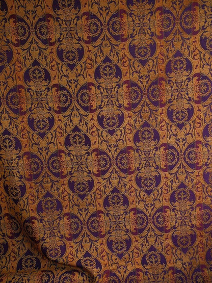 By Yd Lee Jofa Gleneagle Damask "sapphire" Blue Purple Gothic Scottish Wool Chenille Medallion MSRP USD290/y