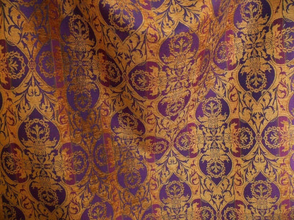 By Yd Lee Jofa Gleneagle Damask "sapphire" Blue Purple Gothic Scottish Wool Chenille Medallion MSRP USD290/y