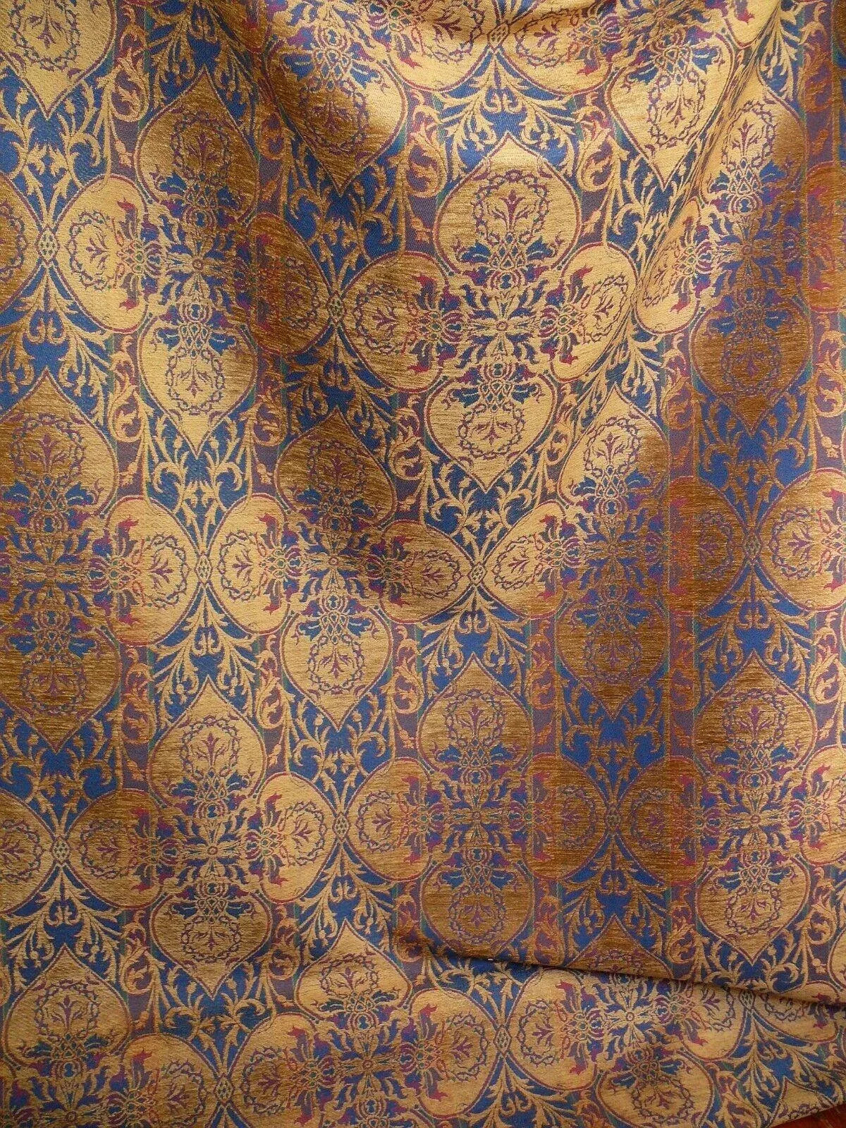 By Yd Lee Jofa Gleneagle Damask "sapphire" Blue Purple Gothic Scottish Wool Chenille Medallion MSRP USD290/y