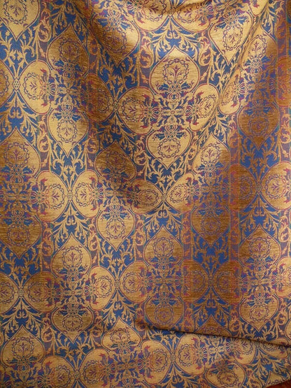 By Yd Lee Jofa Gleneagle Damask "sapphire" Blue Purple Gothic Scottish Wool Chenille Medallion MSRP USD290/y