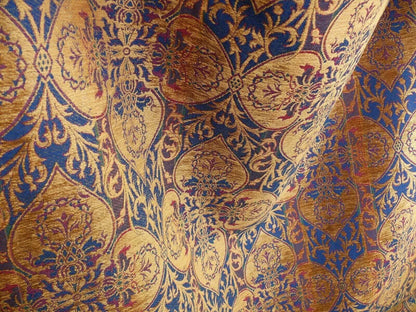 By Yd Lee Jofa Gleneagle Damask "sapphire" Blue Purple Gothic Scottish Wool Chenille Medallion MSRP USD290/y