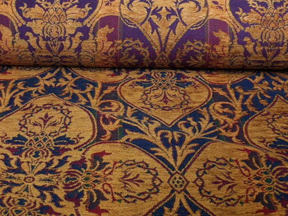 By Yd Lee Jofa Gleneagle Damask "sapphire" Blue Purple Gothic Scottish Wool Chenille Medallion MSRP USD290/y