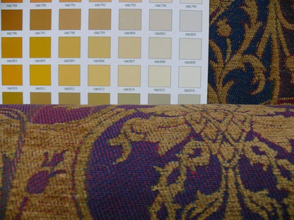 By Yd Lee Jofa Gleneagle Damask "sapphire" Blue Purple Gothic Scottish Wool Chenille Medallion MSRP USD290/y