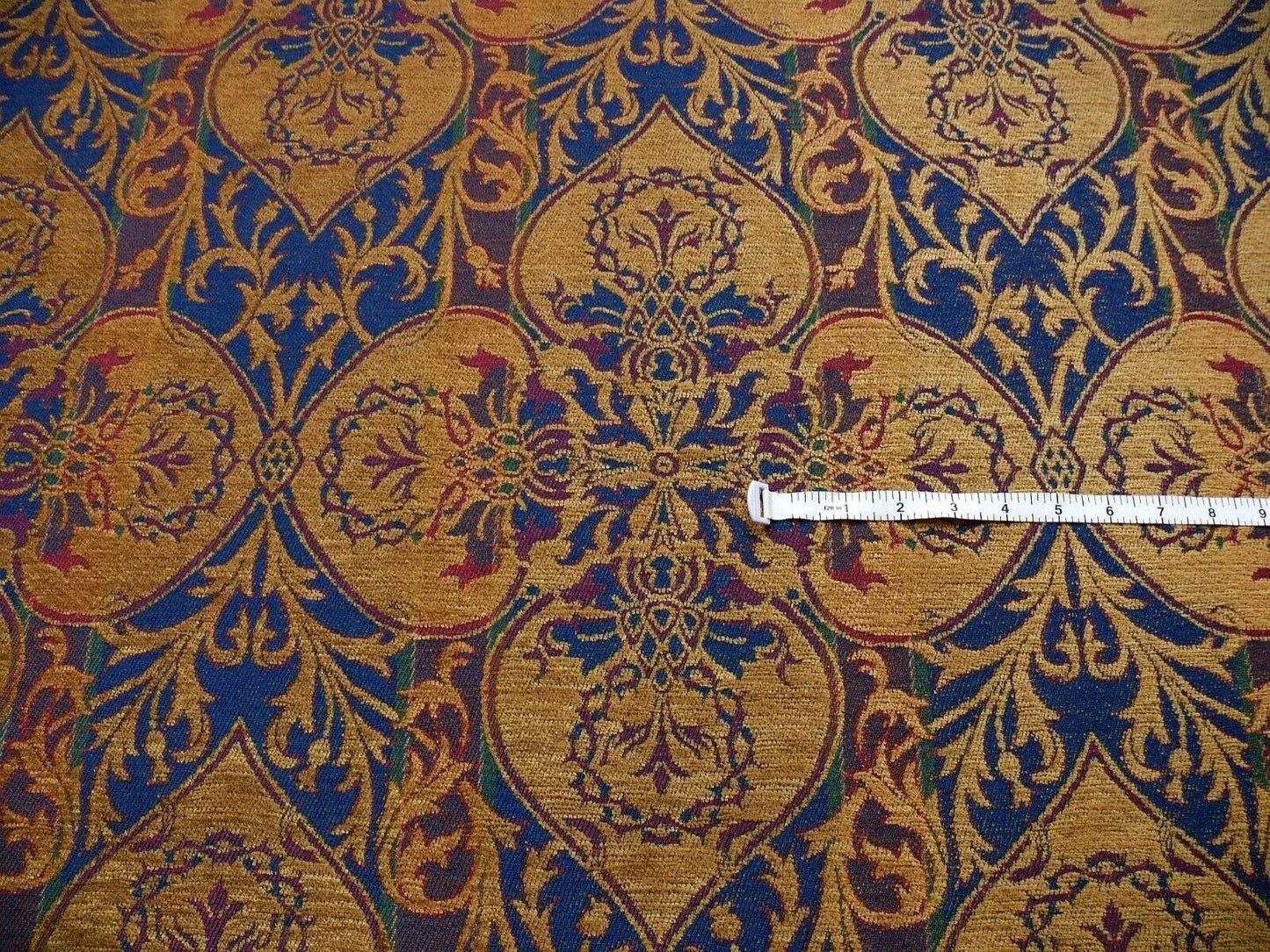 By Yd Lee Jofa Gleneagle Damask "sapphire" Blue Purple Gothic Scottish Wool Chenille Medallion MSRP USD290/y