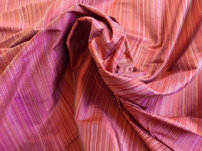 By Yd Kravet 100% Silk Yarn Dyed Dupioni Rich Raspberry Pink Red Strie Reversible MSRP USD 120+ (a35)