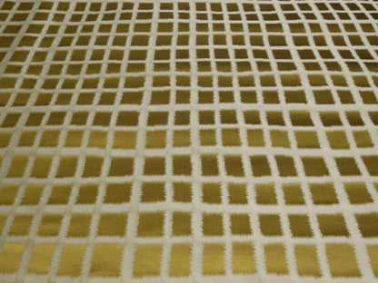 By Yard Scalamandre Palladium Fonthill Modern Silk Lampas Gold Leaf Green Mid Century MSRP USD 196