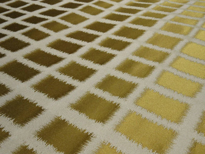 By Yard Scalamandre Palladium Fonthill Modern Silk Lampas Gold Leaf Green Mid Century MSRP USD 196