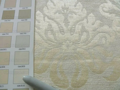 By yard Scalamandre White Butter Cream Chenille Damask Reversible MSRPUSD150+Y