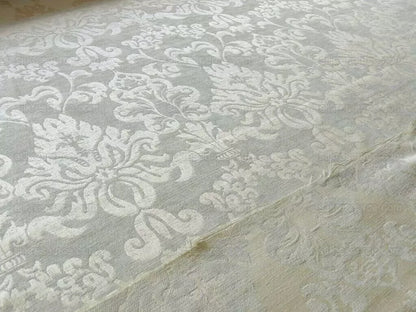 By yard Scalamandre White Butter Cream Chenille Damask Reversible MSRPUSD150+Y