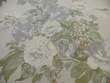 By yard Scalamandre Cote Traditional Bouquet Lampas Greige Sage Green Tan English Rose Wool Cotton MSRP$160/Y