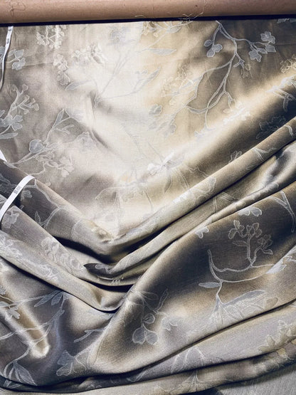 2.6Yards Beacon Hill Leiria Silk Linen Organza Damask Steel Blue Gold MSRP USD220/Y #1601