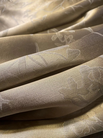 2.6Yards Beacon Hill Leiria Silk Linen Organza Damask Steel Blue Gold MSRP USD220/Y #1601