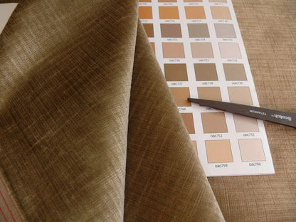 3.6Y Scalamandre Upcountry Striae Velvet Brown Golden Olive Green Silky MSRP USD 204/yard