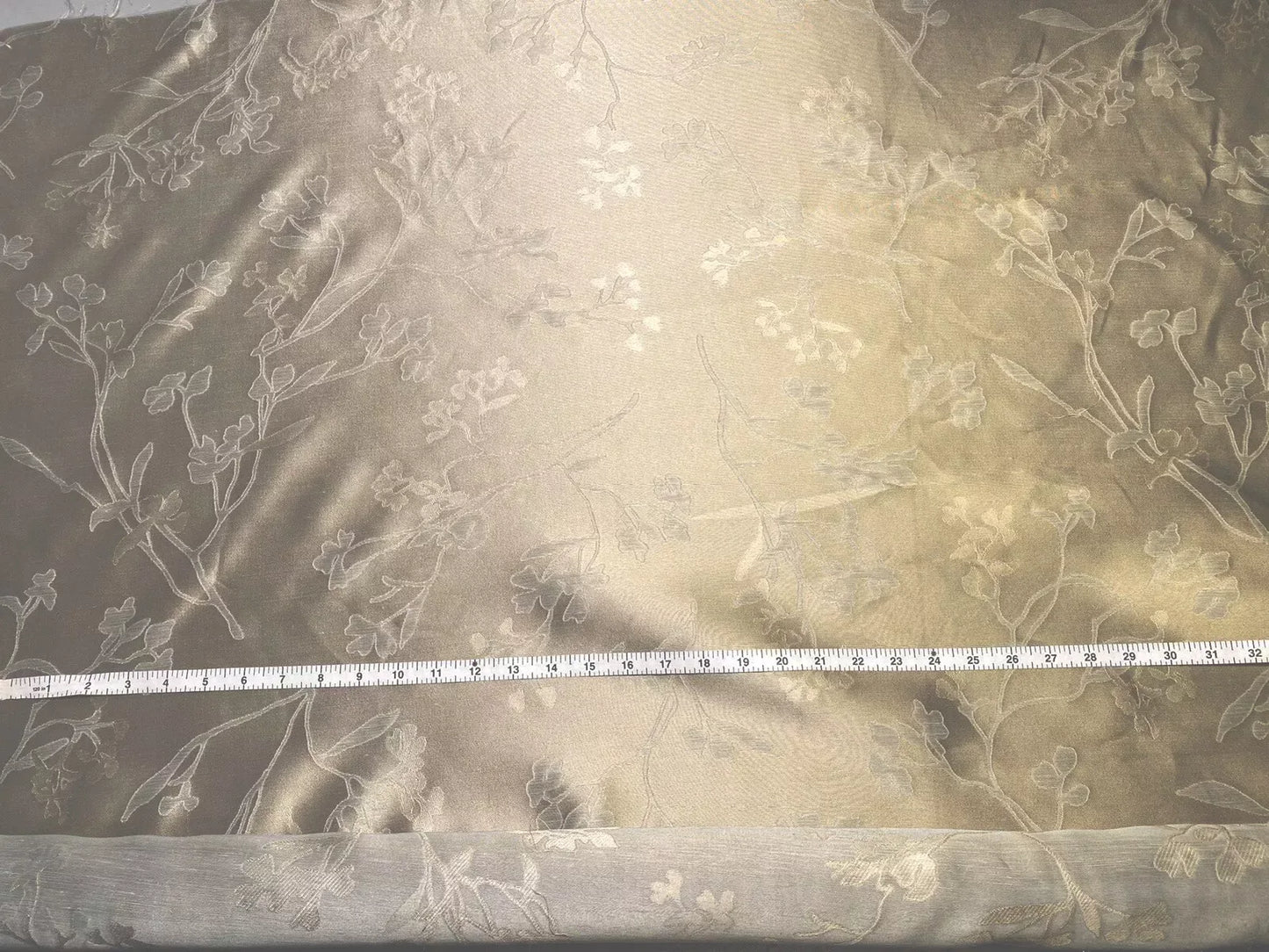 2.6Yards Beacon Hill Leiria Silk Linen Organza Damask Steel Blue Gold MSRP USD220/Y #1601