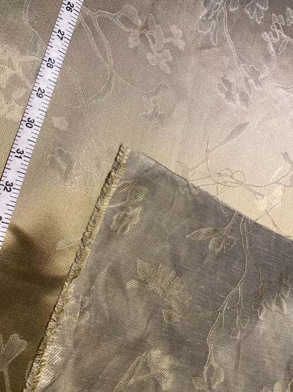 2.6Yards Beacon Hill Leiria Silk Linen Organza Damask Steel Blue Gold MSRP USD220/Y #1601