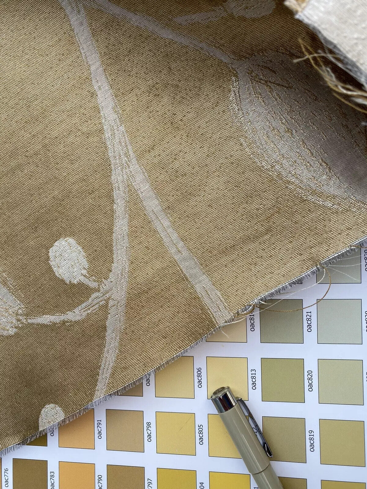 By Yd Kravet Couture Belladonna Silk Wool Damask Gold Cream Pearly Red Berry Vine MSRP$316/Y