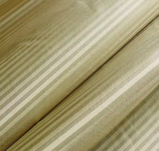 Scalamandre 100% Silk Taffeta Pin Stripe Pale Grey Sage Green Bty #380