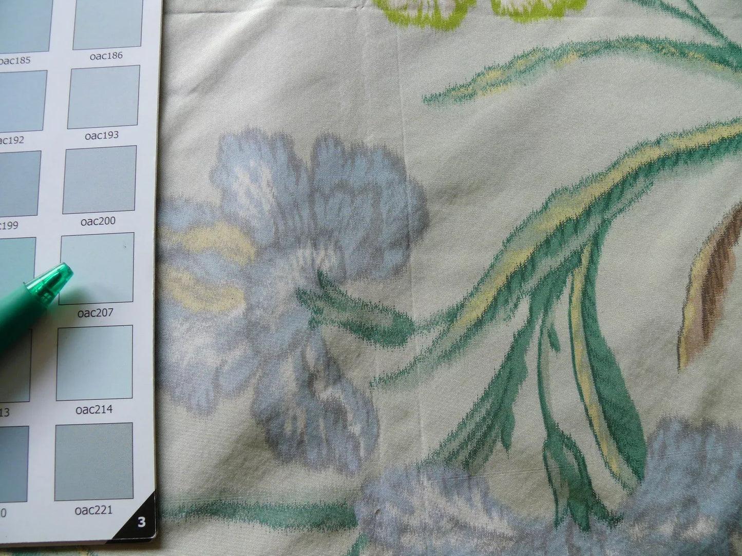 1.1y Scalamandre Oiseau des Exotique 100% Silk Warp Print Bird Light Sage Green