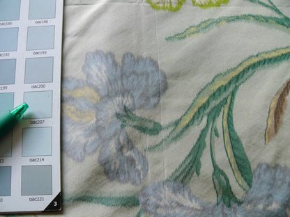 1.1y Scalamandre Oiseau des Exotique 100% Silk Warp Print Bird Light Sage Green