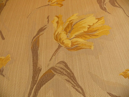 by yard Brunschwig &amp; Fils Clavelina Tulips Golden Yellow on Antique Gold #556