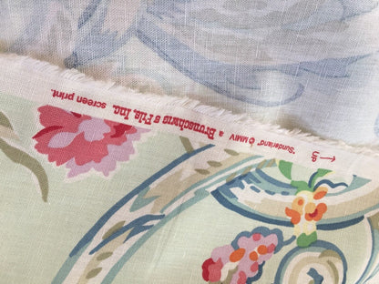 4.8Y Brunschwig &amp; Fils Sunderland Celedon Artistic Floral Linen/Cotton Historical Print Chintz MSRP$194/y