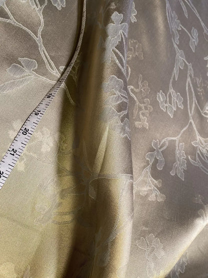 2.6Yards Beacon Hill Leiria Silk Linen Organza Damask Steel Blue Gold MSRP USD220/Y #1601