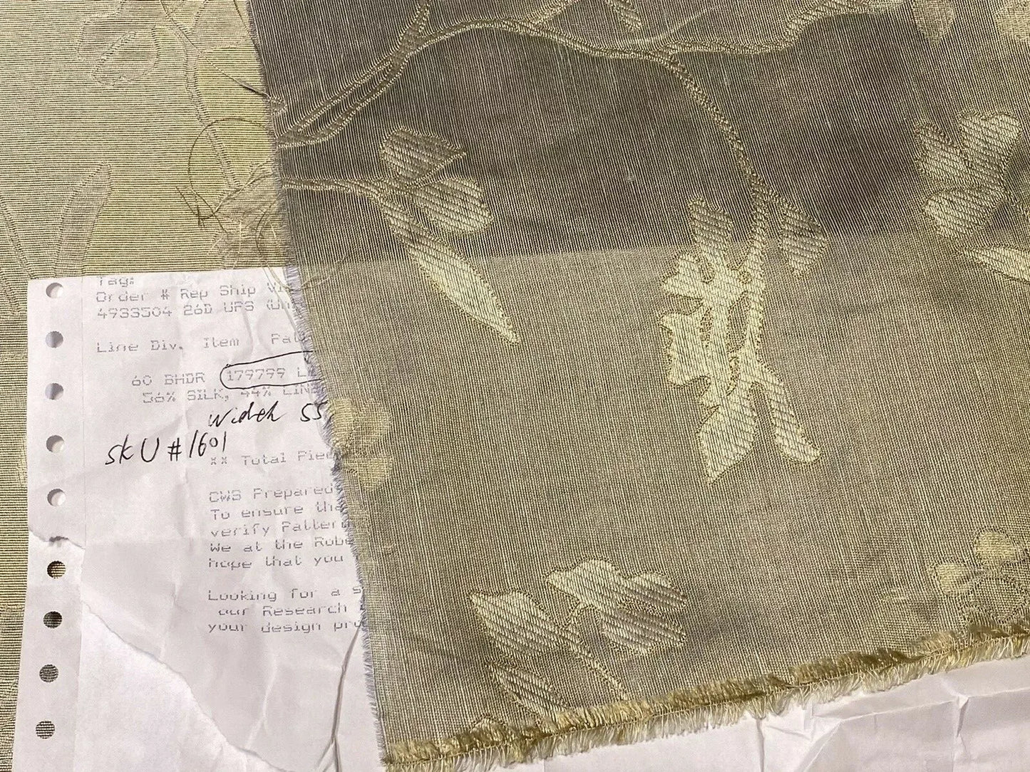 2.6Yards Beacon Hill Leiria Silk Linen Organza Damask Steel Blue Gold MSRP USD220/Y #1601