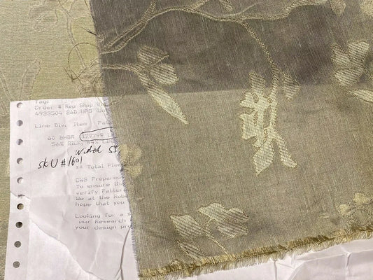 2.6Yards Beacon Hill Leiria Silk Linen Organza Damask Steel Blue Gold MSRP USD220/Y #1601