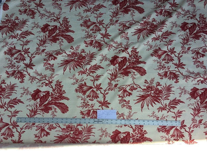 4.75Y Stroheim &amp; Romann Toile Print Cotton Plantation Red on Natural Country #1578
