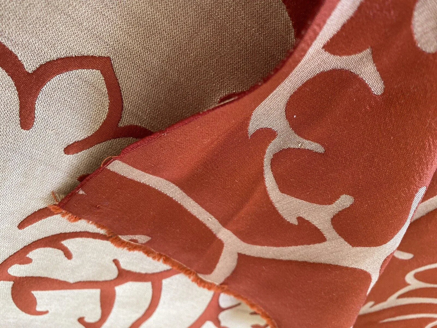 2 yards Kravet Couture Barbara Barry Old World Scarlet Red 100% Silk Damask MSRP USD248/y