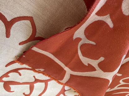 2 yards Kravet Couture Barbara Barry Old World Scarlet Red 100% Silk Damask MSRP USD248/y