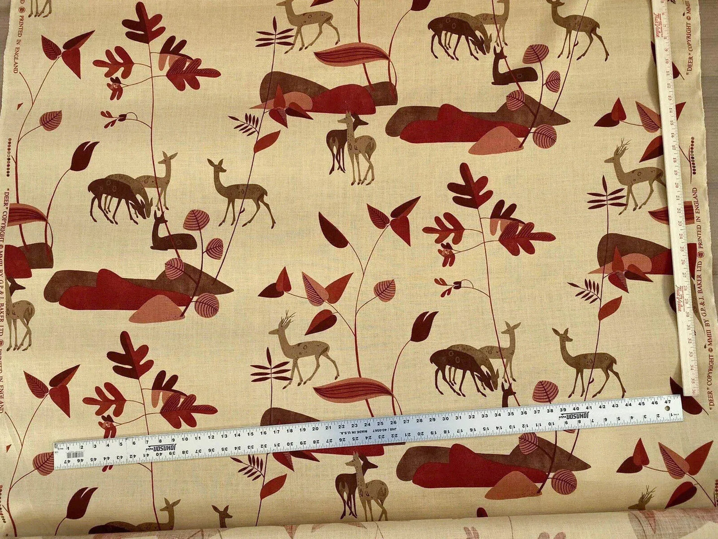 Lee Jofa G.P. and Baker Deer Forest Linen Red Terra-Cotta on Sand