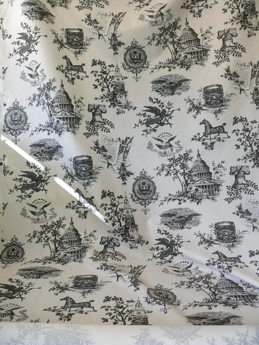 Designer Birth Of America Independence War Eagle White House Liberty Bell Toile Black White MSRP 144/Y