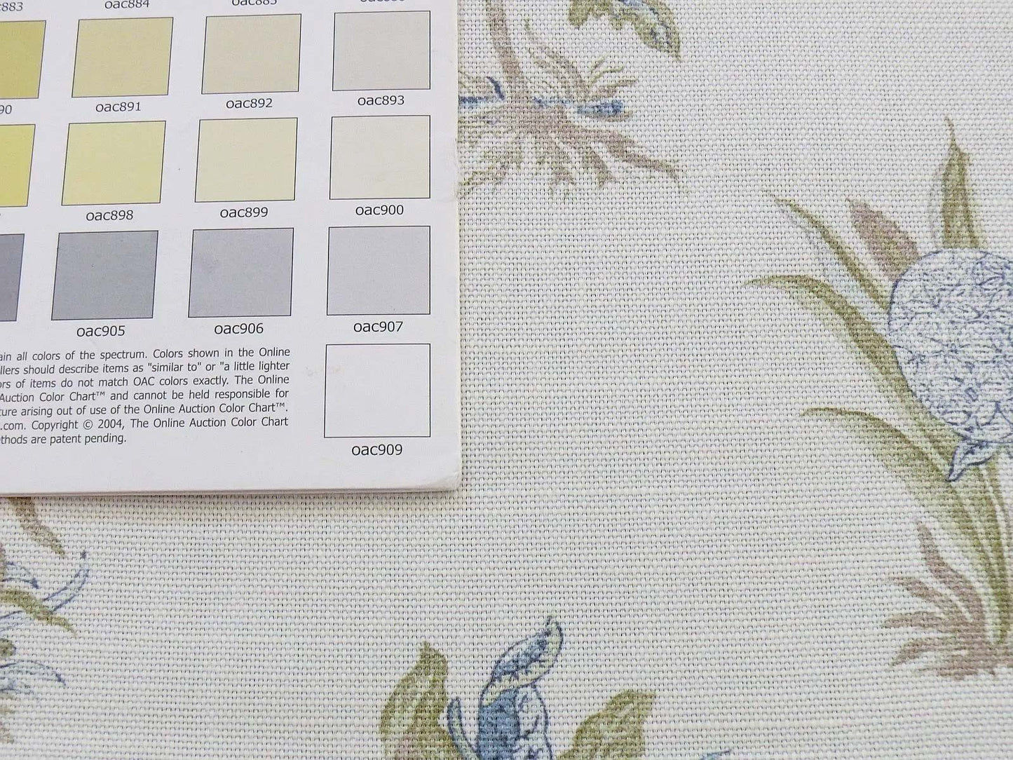 3.1 yard Scalamandre Flower Hill Linen Union Cloth Print Blue