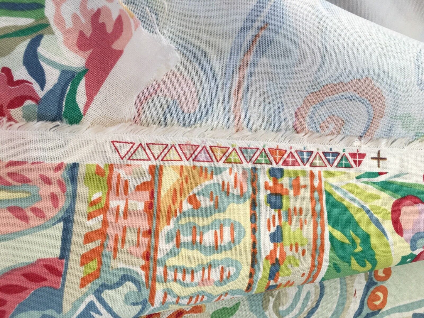 4.8Y Brunschwig &amp; Fils Sunderland Celedon Artistic Floral Linen/Cotton Historical Print Chintz MSRP$194/y